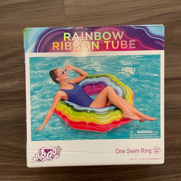 H2O Go Rainbow Ribbon Tube Swim Ring -NWT - Picture 3 of 3